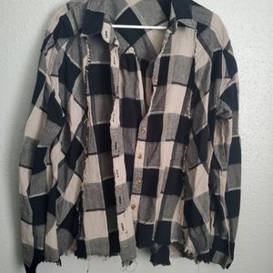 Flared Flannel Top